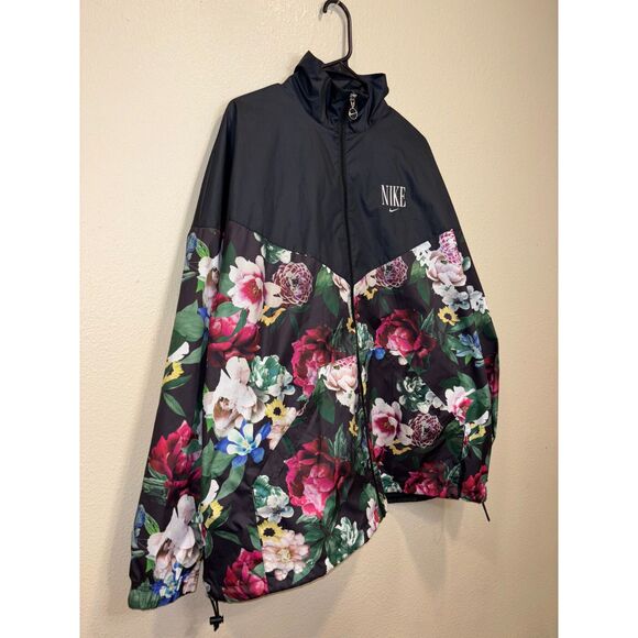 Nike Black Floral Windbreaker Jacket Men’s XL – Lightweight Zip-Up – Like New - Picture 6 of 6